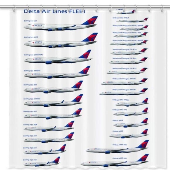 Delta Airlines Fleet Shower Curtsin - Picture 4 of 5